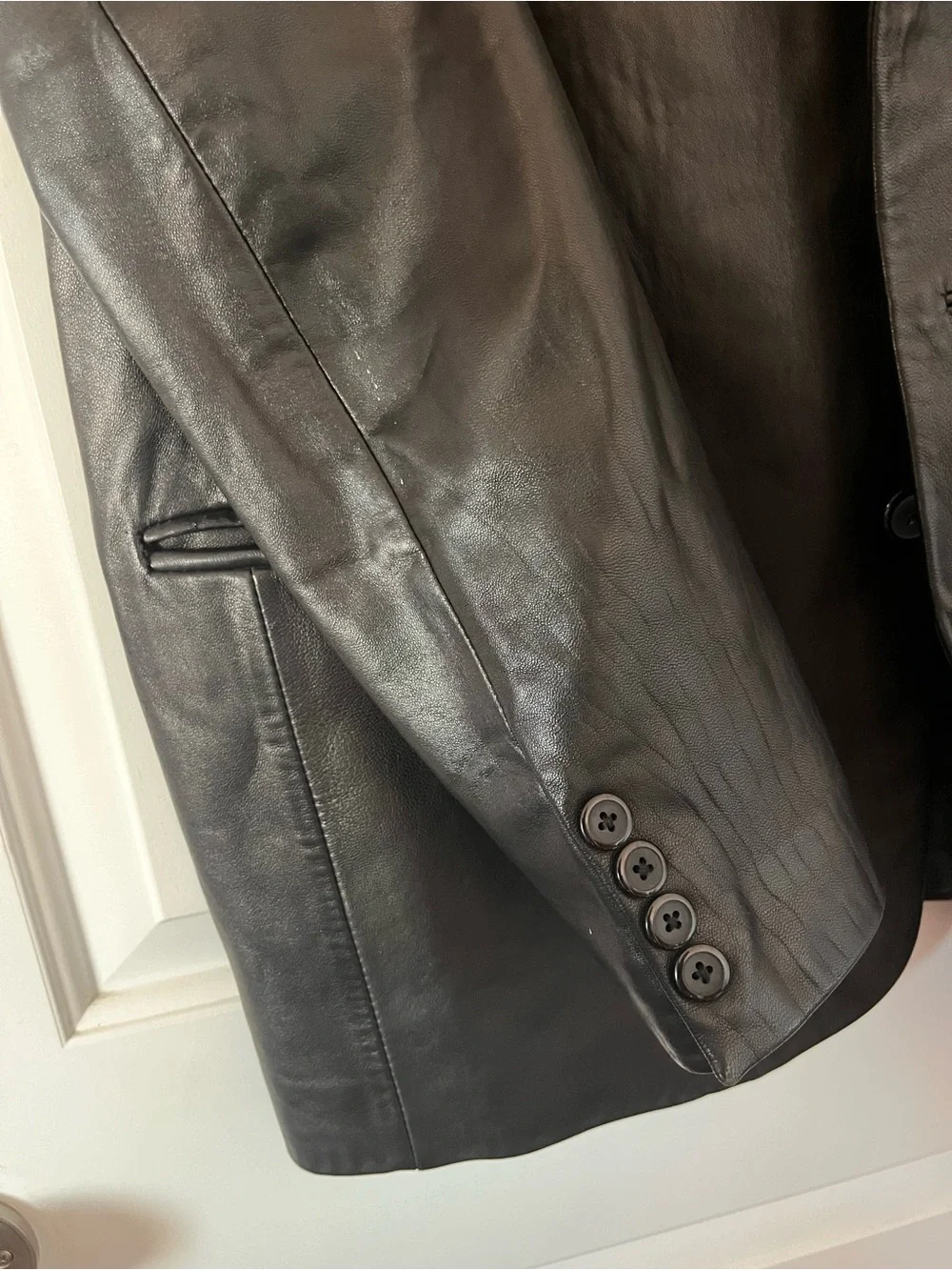 Rosleen Genuine Leather Black Blazer Jacket